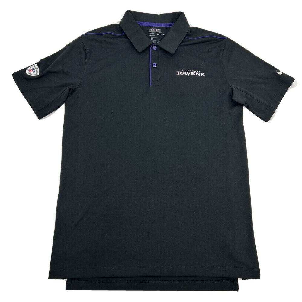 Baltimore Ravens Shirt Mens‎ M Black Nike Dri Fit Polo Team Issue Jordan Brown